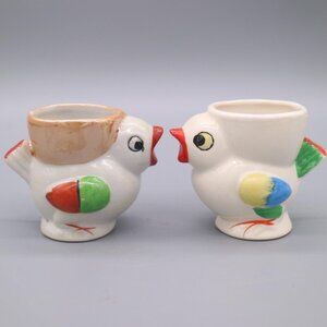 Vintage Lustreware Chicken Egg Cups Made in Occupied Japan